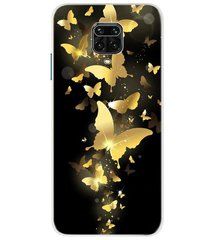Чехол Print для Xiaomi Redmi Note 9s силиконовый бампер Butterflies Gold
