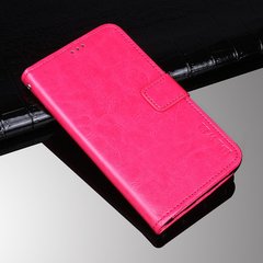 Чохол Idewei для Xiaomi Redmi Note 7 / Note 7 Pro книжка шкіра PU малиновий