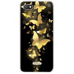 Чехол Print для Xiaomi Redmi 6A силиконовый бампер Butterflies Gold