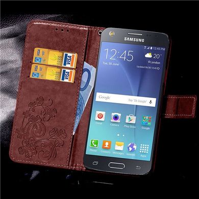 Чохол Clover для Samsung Galaxy J7 2015 J700 книжка жіночий коричневий