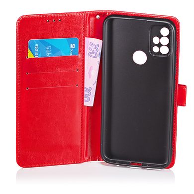 Чехол Idewei для Motorola Moto G20 книжка кожа PU с визитницей красный