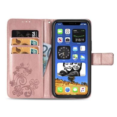 Чохол Clover для Iphone 11 Pro Max книжка з візерунком шкіра PU рожеве золото