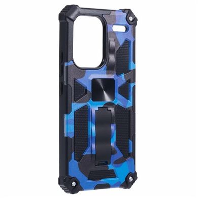 Чехол Military Shield для Xiaomi Redmi Note 13 бампер противоударный с подставкой Blue