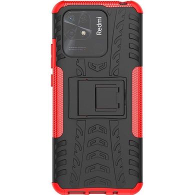 Чехол Armor для Xiaomi Redmi 10C бампер противоударный с подставкой Red
