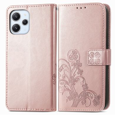 Чехол Clover для Xiaomi Redmi 12 книжка кожа PU с визитницей розовое золото