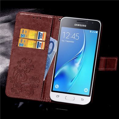 Чохол Clover для Samsung Galaxy J1 2016 J120 J120H книжка шкіра PU коричневий