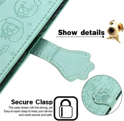 Чехол Embossed Cat and Dog для Xiaomi Redmi Note 12 книжка кожа PU с визитницей мятный