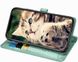 Чехол Embossed Cat and Dog для Iphone 11 Pro Max книжка с визитницей кожа PU мятный