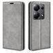 Чехол Taba Retro-Skin для Xiaomi Redmi Note 13 книжка с визитницей кожа PU серый