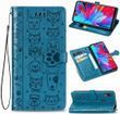 Чехол Embossed Cat and Dog для Xiaomi Redmi Note 7 / Note 7 Pro книжка кожа PU Blue