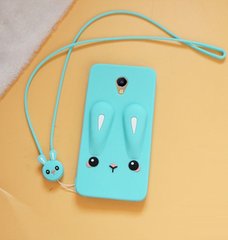 Чехол Funny-Bunny 3D для Meizu M6 Бампер резиновый голубой