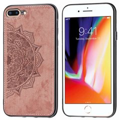 Чехол Embossed для Iphone 7 Plus / 8 Plus бампер накладка тканевый розовый