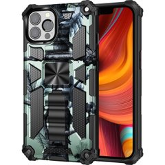 Чехол Military Shield для Iphone 13 Pro Max бампер противоударный с подставкой Turquoise
