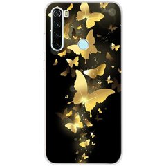 Чехол Print для Xiaomi Redmi Note 8T силиконовый бампер Butterfly Gold
