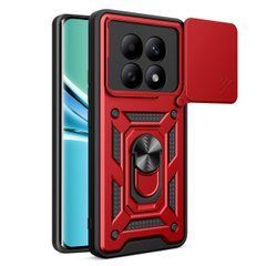 Чехол Hide Shield для Xiaomi Redmi Note 15 4G бампер противоударный с подставкой кольцом Red