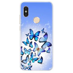 Чехол Print для Xiaomi Redmi Note 5 / Note 5 Pro Global силиконовый бампер Butterflies Blue