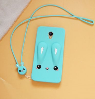 Чохол Funny-Bunny 3D для Meizu M6 Бампер гумовий блакитний