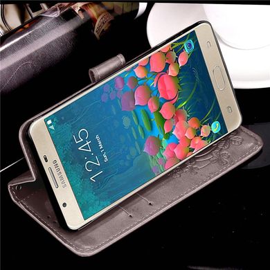 Чехол Clover для Samsung Galaxy A7 2017 / A720 книжка с узором кожа PU серый