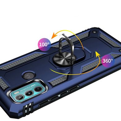 Чехол Shield для Motorola Moto G60 противоударный Бампер с подставкой Dark-Blue