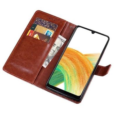 Чехол Idewei для Samsung Galaxy A33 / A336 книжка кожа PU с визитницей коричневый