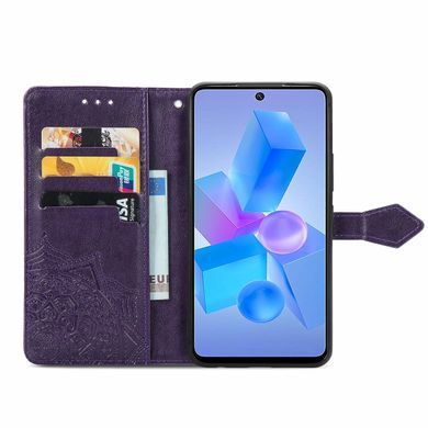 Чехол Vintage для Infinix Hot 40 Pro / X6837 книжка кожа PU с визитницей фиолетовый