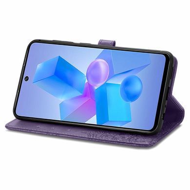Чехол Vintage для Infinix Hot 40 Pro / X6837 книжка кожа PU с визитницей фиолетовый