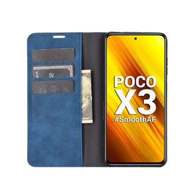 Чохол Taba Retro-Skin для Xiaomi Poco X3 / Pro X3 книжка шкіра PU з візитницею синій