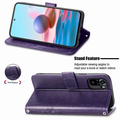 Чехол Clover для Xiaomi Redmi Note 10 / Note 10s книжка кожа PU с визитницей фиолетовый