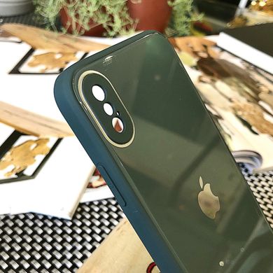Чохол Color-Glass для Iphone XS бампер із захистом камер Green