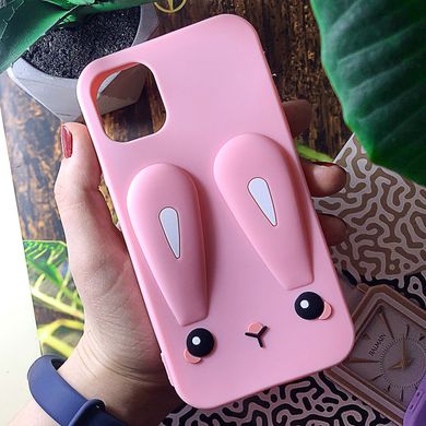 Чохол Funny-Bunny для Iphone 11 бампер гумовий заєць Рожевий