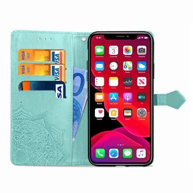 Чехол Vintage для Iphone 12 книжка кожа PU с визитницей бирюзовый