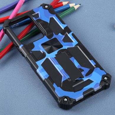 Чехол Military Shield для Xiaomi Redmi Note 12 Pro 5G бампер противоударный с подставкой Blue