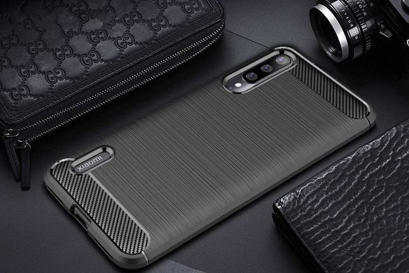 Чехол Carbon для Xiaomi Mi 9 Lite бампер оригинальный Black
