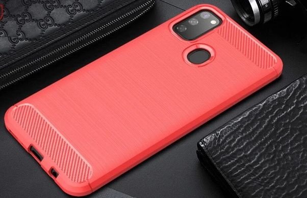 Чехол Carbon для Samsung Galaxy M21 / M215 бампер оригинальный Red