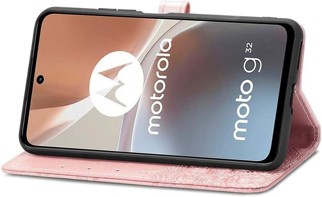 Чехол Vintage для Motorola Moto G32 книжка кожа PU с визитницей розовый