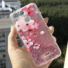 Чехол Glitter для Xiaomi Redmi 6A Бампер Жидкий блеск Sakura