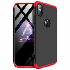 Чехол GKK 360 для Iphone XS Max Бампер оригинальный с вырезом Black-Red