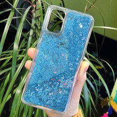 Чехол Glitter для OPPO A72 бампер жидкий блеск Синий
