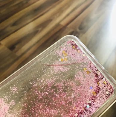 Чехол Glitter для Iphone 5 / 5s / SE Бампер Жидкий блеск звезды розовый УЦЕНКА
