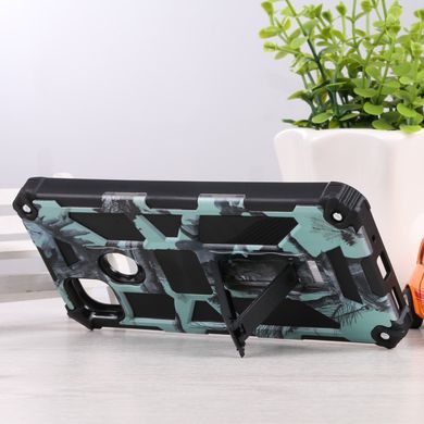 Чехол Military Shield для Xiaomi Redmi 10A бампер противоударный с подставкой Turquoise