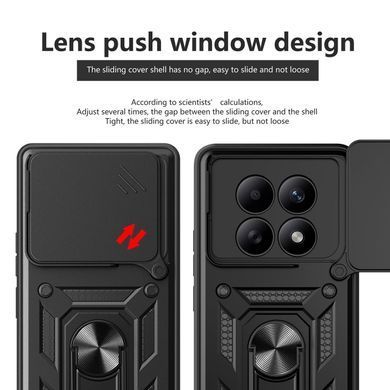Чехол Hide Shield для Xiaomi Redmi Note 15 5G бампер противоударный с подставкой кольцом Black