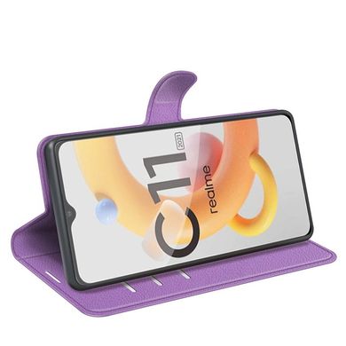 Чехол IETP для Realme C11 2021 книжка кожа PU с визитницей сиреневый