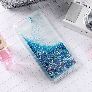 Чехол Glitter для Huawei Y5 2018 / Y5 Prime 2018 / DRA-L21 бампер Жидкий блеск синий