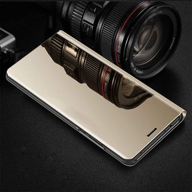 Чехол Mirror для Xiaomi Redmi Note 9 Pro Max книжка зеркальный Clear View Gold