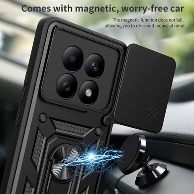 Чехол Hide Shield для Xiaomi Redmi Note 15 5G бампер противоударный с подставкой кольцом Black