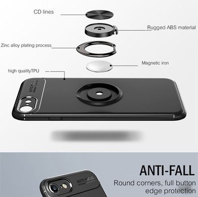 Чехол TPU Ring для Iphone 6 Plus / 6s Plus оригинальный бампер Black с кольцом
