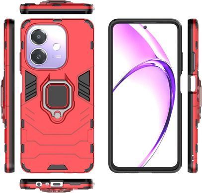 Чехол Iron Ring для OPPO A40m / CPH2669 противоударный бампер с подставкой кольцом Red
