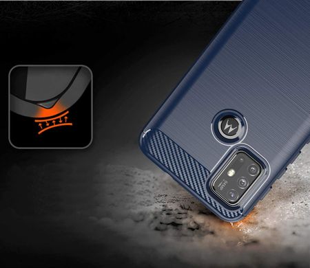 Чехол Carbon для Motorola Moto G30 бампер противоударный Blue