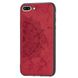 Чехол Embossed для Iphone 7 Plus / 8 Plus бампер накладка тканевый красный