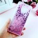Чохол Glitter для Samsung A8 2018 / A530 бампер Рідкий блиск серце Рожевий